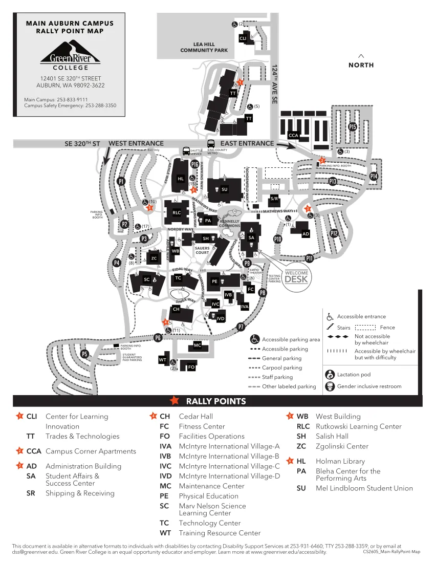 Main Auburn Campus Rally Point Map