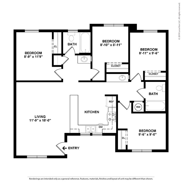 Campus Corner Apartments Flat floor plan