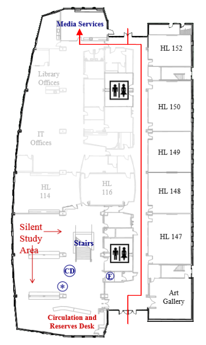 Map directing to Media Services