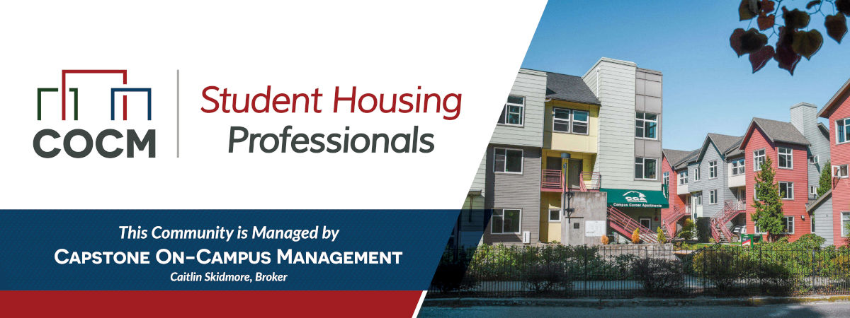 COCM Student Housing Professionals. This Community is Managed by Capstone On-Campus Management. Caitlin Skidmore, Broker
