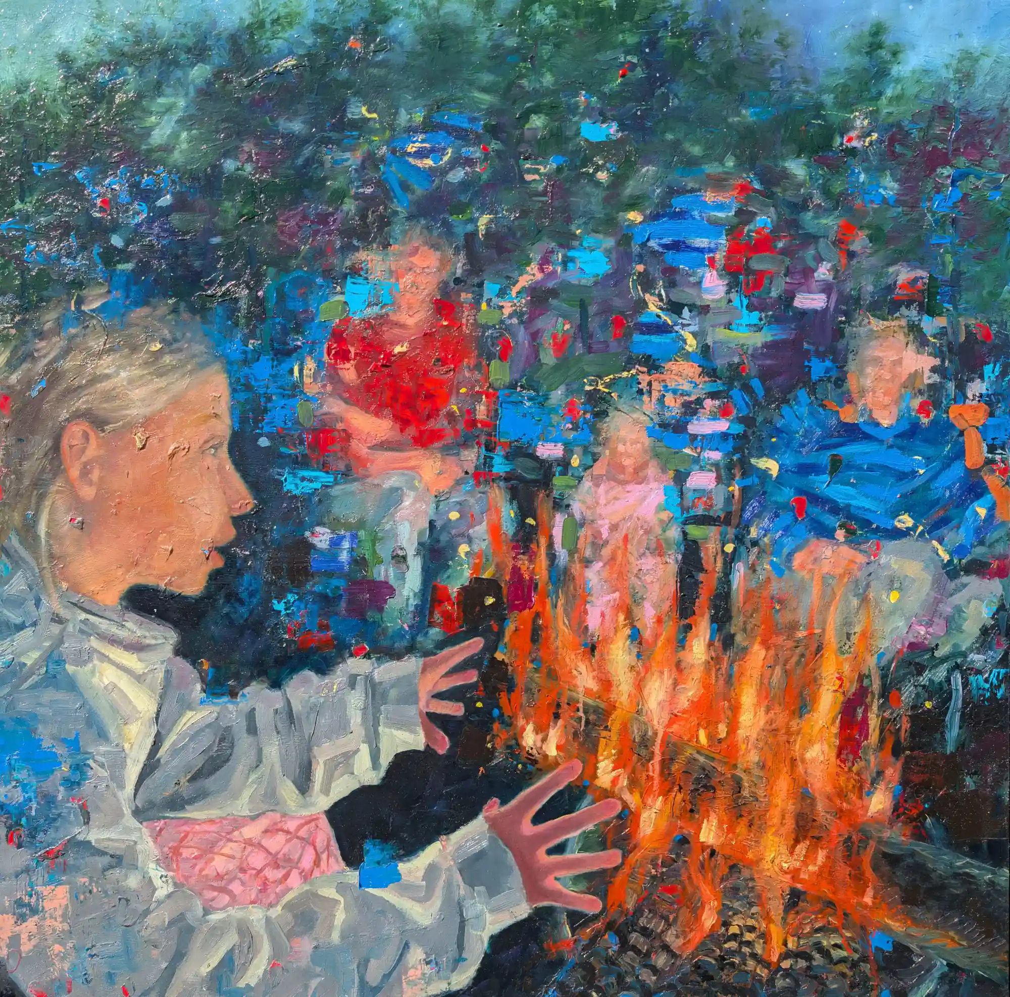 Sarah Dillon Gilmartin, The Storyteller, oil on panel, 36" x 36", 2026