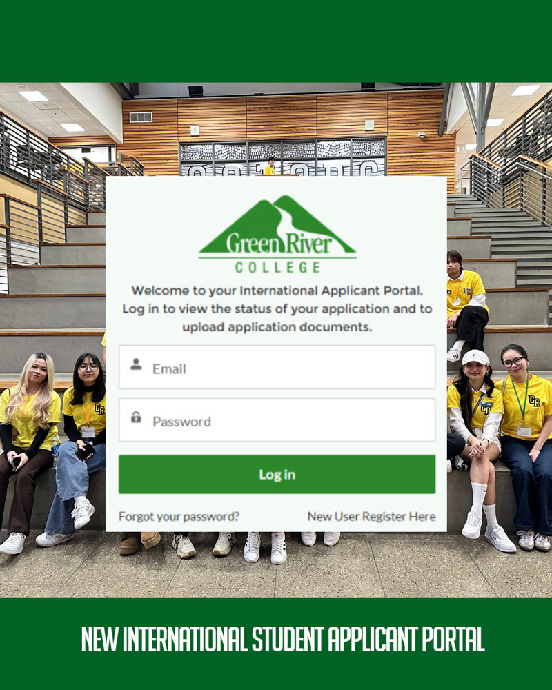 Login screen for the International Applicant Portal