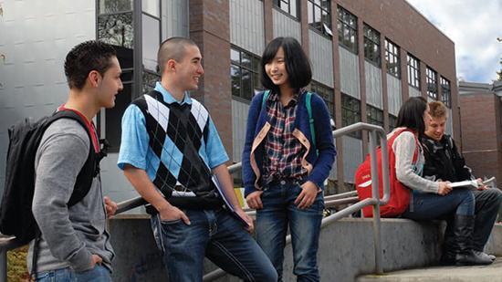 students in hallway