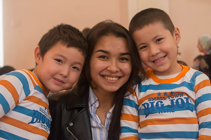 Nargiza with two of the patients she visited.