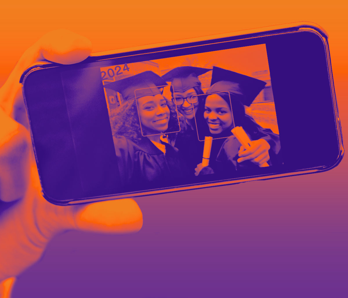 A person looking at a photo on their mobile device