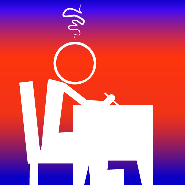 An icon representing a frustrated student)