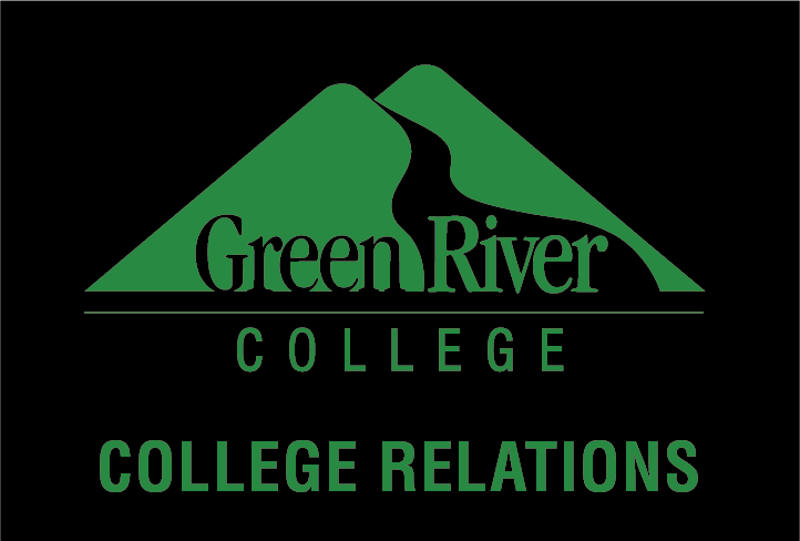 image depicting a proper Green River College subordinate logo with the text 'College Relations' below the main logo.