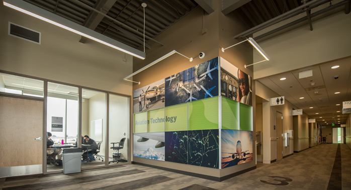 photo of classrooms and hallways at Green River's Auburn Center location