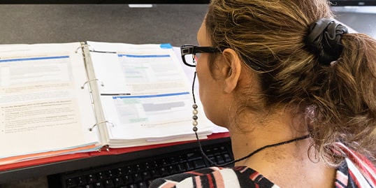 woman at desk