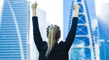 woman cheering