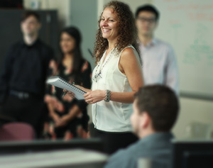 Image of a young woman in a classroom