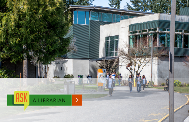 ask a librarian logo over a picture of Holman Library