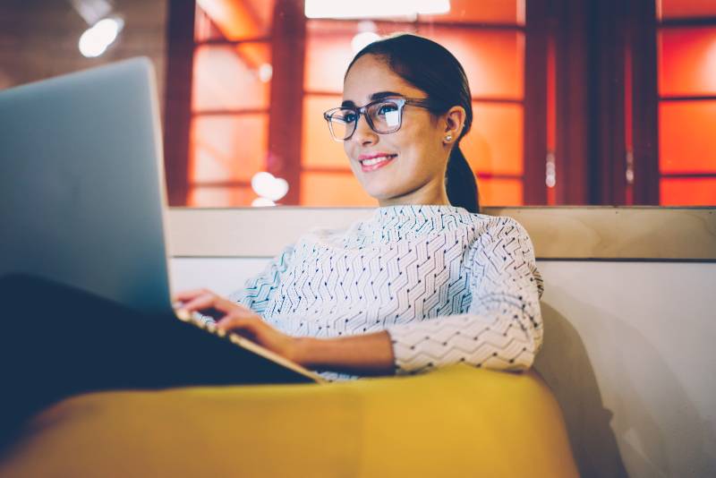 woman on computer